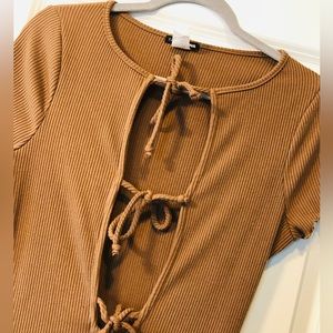 FASHION NOVA- Ribbed Brown Mini Dress 🤎